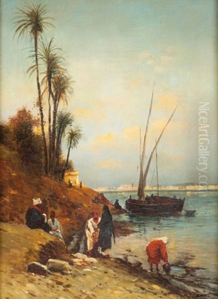 Felouque Amarree Oil Painting by Hermann David Solomon Corrodi
