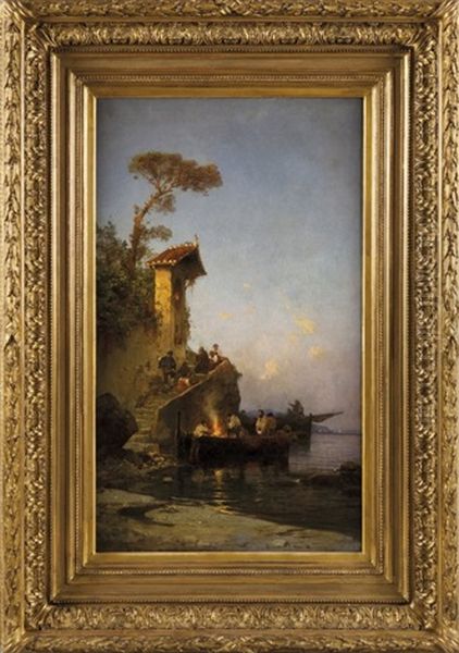 Notturno Oil Painting by Hermann David Solomon Corrodi