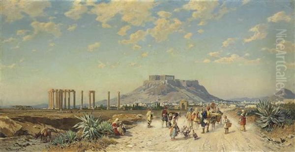 The Acropolis, Athens Oil Painting by Hermann David Solomon Corrodi
