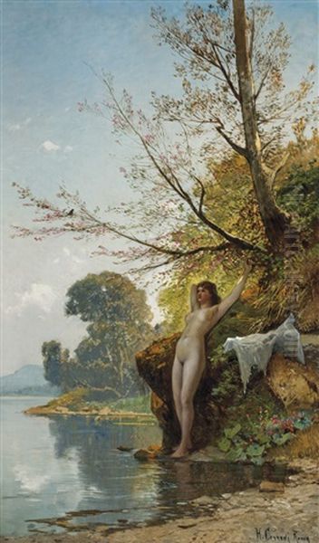 The Bather Oil Painting by Hermann David Solomon Corrodi