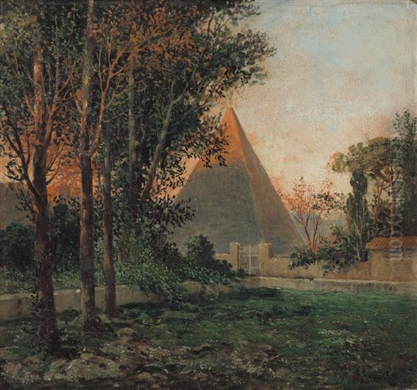 Piramide Cestia Oil Painting by Hermann David Solomon Corrodi