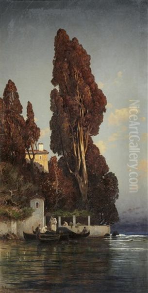 A Villa In Venice Oil Painting by Hermann David Solomon Corrodi