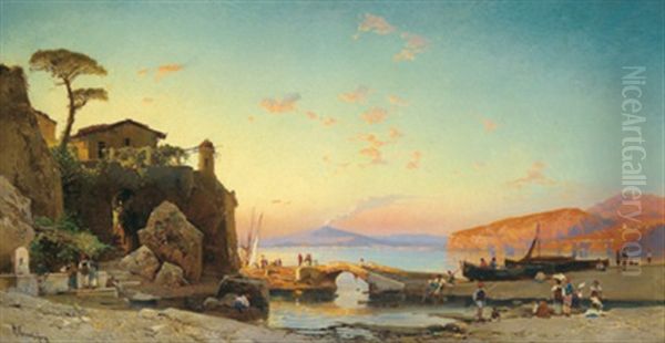 In Der Bucht Von Neapel Oil Painting by Hermann David Solomon Corrodi