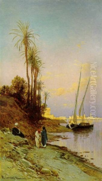 Il Nilo Oil Painting by Hermann David Solomon Corrodi