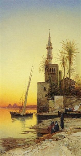 On The Nile Oil Painting by Hermann David Solomon Corrodi