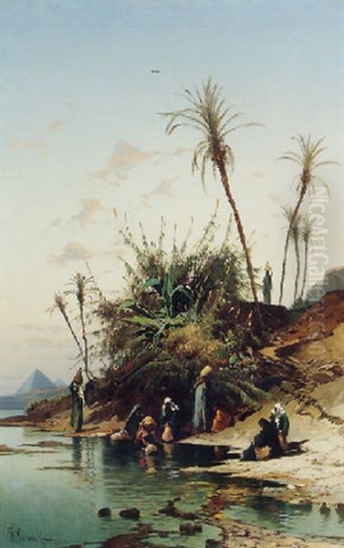 On The Nile Oil Painting by Hermann David Solomon Corrodi