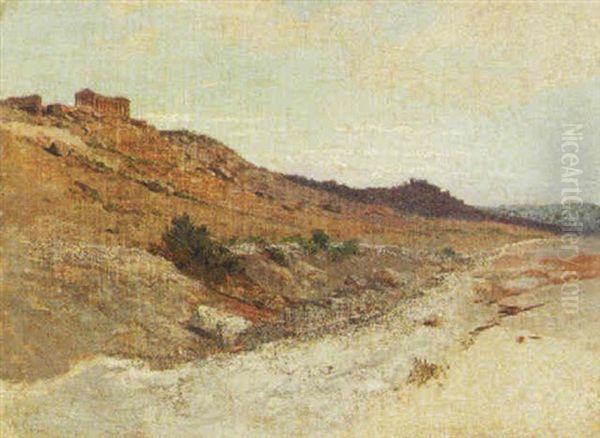 Roman Ruins In The Campagna Oil Painting by Hermann David Solomon Corrodi