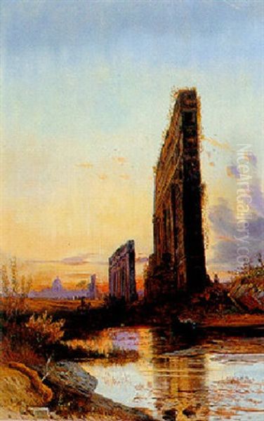 Acquedotto Romano Con Roma Sullo Sfondo Oil Painting by Hermann David Solomon Corrodi