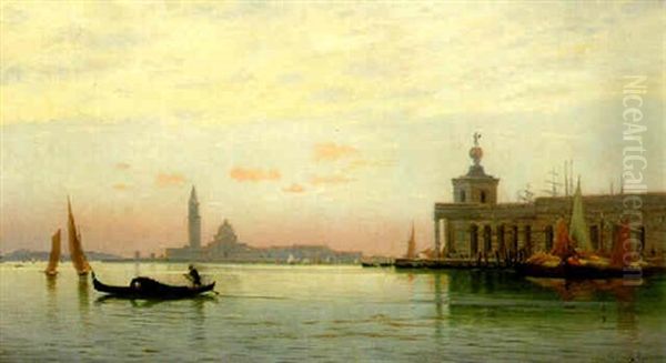 Sunset At The Lagoon, Venice Oil Painting by Hermann David Solomon Corrodi