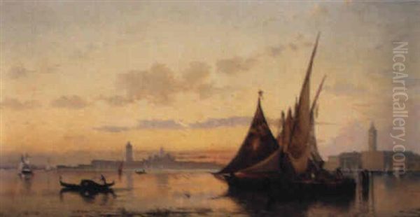 A View Of Venice Oil Painting by Hermann David Solomon Corrodi