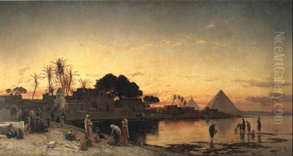 Sur Le Nil Oil Painting by Hermann David Solomon Corrodi