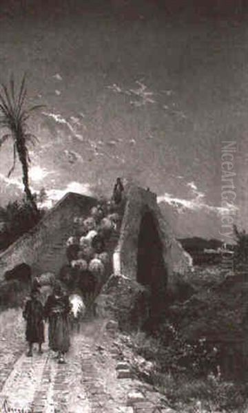 Orientalische Landschaft Oil Painting by Hermann David Solomon Corrodi