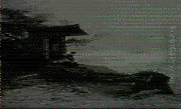 Italian Sunset Oil Painting by Hermann David Solomon Corrodi