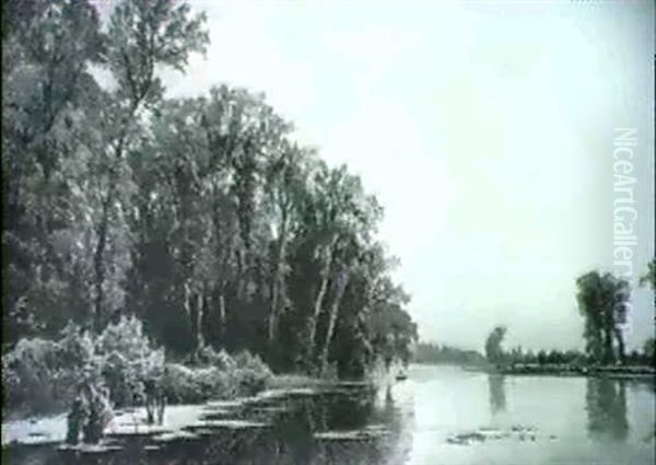 Flusslandschaft Oil Painting by Hermann David Solomon Corrodi