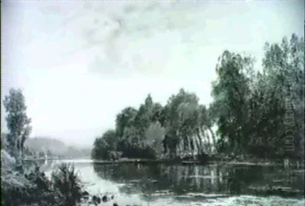 Flusslandschaft Oil Painting by Hermann David Solomon Corrodi