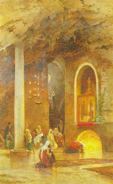 The Church Of The Nativity, Bethlehem Oil Painting by Hermann David Solomon Corrodi