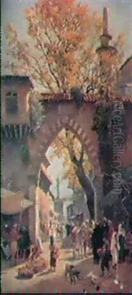 Mercato Arabo Oil Painting by Hermann David Solomon Corrodi