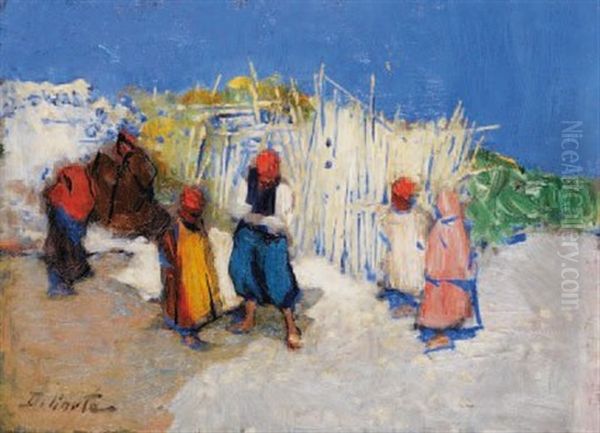 Paysans Arabes Oil Painting by Daniel Cortes