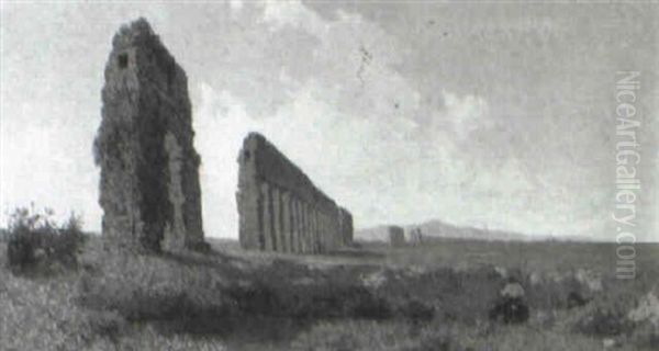 Acquedotto Di Claudio Oil Painting by Federico Cortese