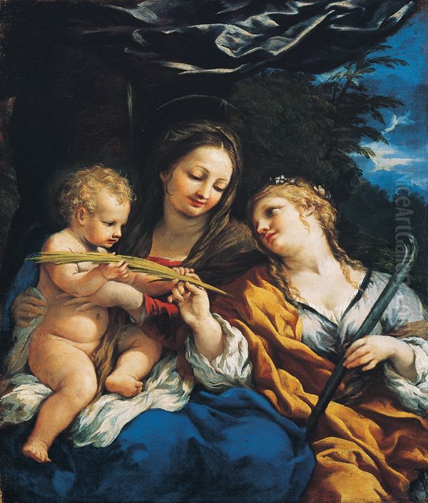 Madonna And Child With Saint Martina Oil Painting by Pietro da Cortona