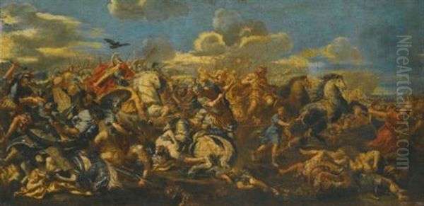 Alexander's Victory Over Darius At The Battle Of Issus Oil Painting by Pietro da Cortona