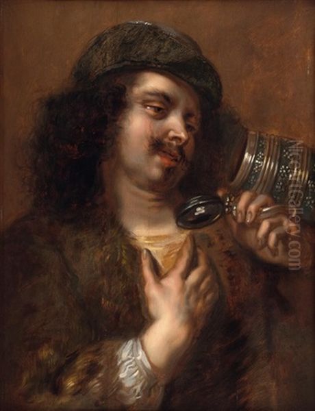 Homme Buvant Ou Allegorie Du Gout Oil Painting by Jan Cossiers
