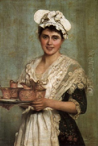 The Maidservant Oil Painting by Giovanni Costa