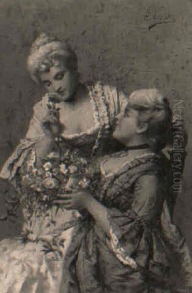 An Offering Of A Flower Oil Painting by Giovanni Costa