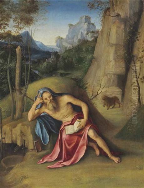 Saint Jerome In The Wilderness Oil Painting by Lorenzo Costa