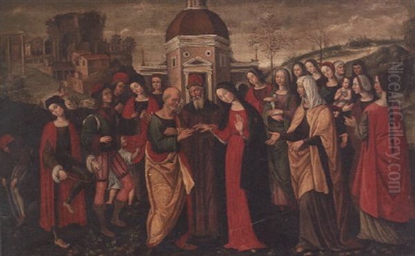The Marriage Of The Virgin Oil Painting by Lorenzo Costa