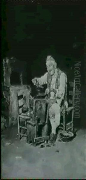 Il Pasto Del Nonno Oil Painting by Giuseppe Costantini