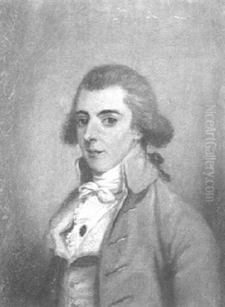 Portrait Of A Gentleman, Small Bust Lenght Oil Painting by Richard Cosway