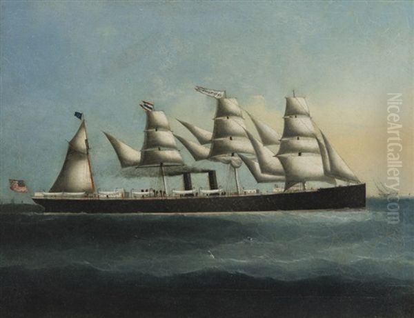 S.s. City Of Peking At Sea Oil Painting by William Coulter