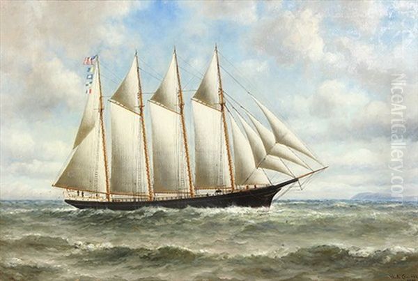 Schooner, Lottie Bennett Oil Painting by William Coulter