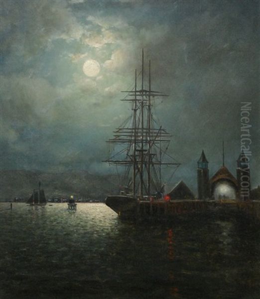 Tall Shops In San Francisco Bay Oil Painting by William Coulter