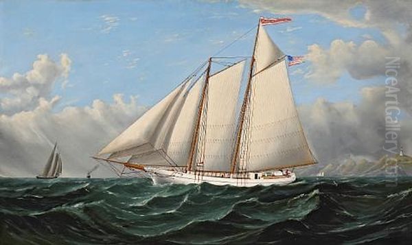 The Jennie Thelin Off San Francisco Bay Oil Painting by William Coulter