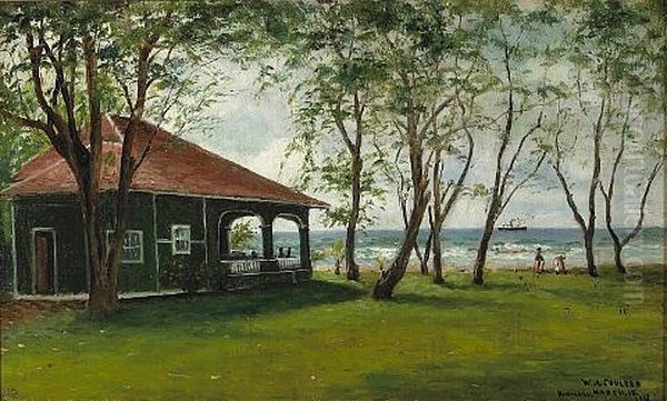 Croquet At Waikiki, Honolulu Oil Painting by William Coulter