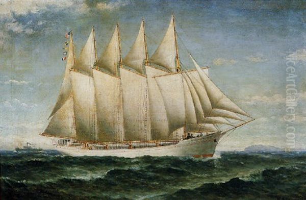 Harbor Scene Oil Painting by William Coulter