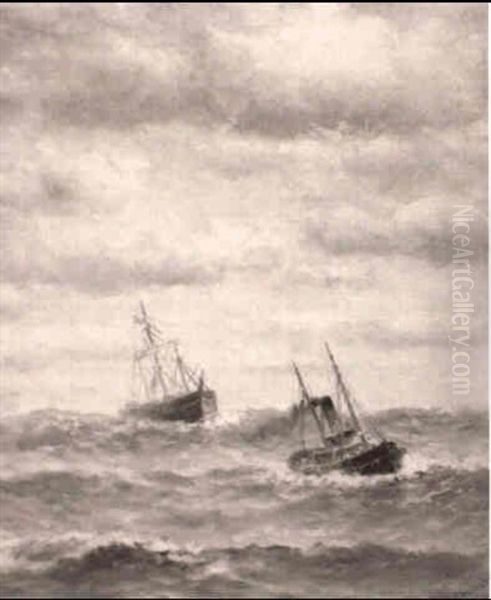 In Tow Oil Painting by William Coulter