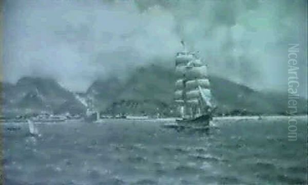 Harbor Entrance Oil Painting by William Coulter