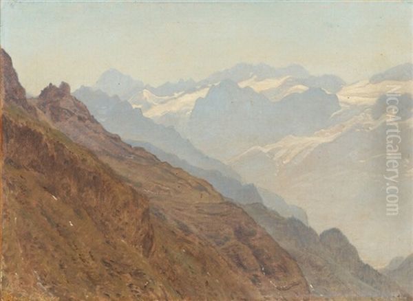 Landscape From The Alps Oil Painting by Janus Andreas Bartholin La Cour