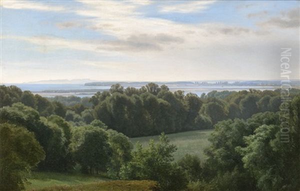 Sommerliche Buchtlandschaft Bei Begtrup In Arhus Oil Painting by Janus Andreas Bartholin La Cour