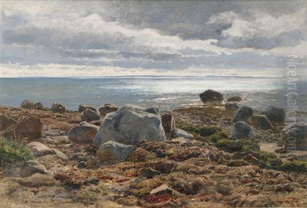 Steiniger Strand Oil Painting by Janus Andreas Bartholin La Cour