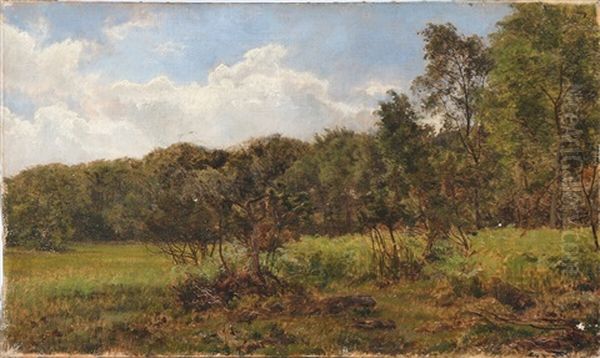 A Clearing On The Outskirts Of The Forest Oil Painting by Janus Andreas Bartholin La Cour