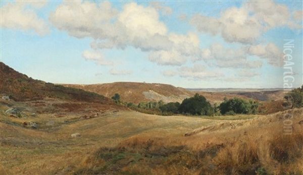 Bakkerne Ved Neisum Oil Painting by Janus Andreas Bartholin La Cour