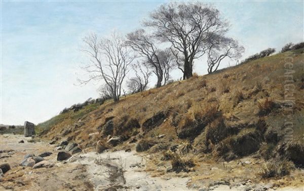 Beach Slope With Trees Oil Painting by Janus Andreas Bartholin La Cour
