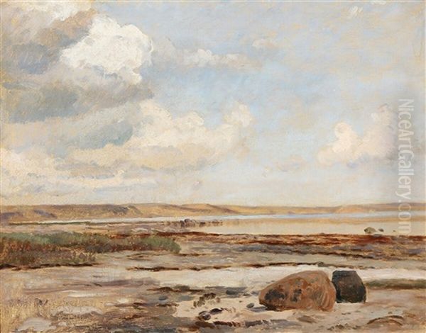 Fiord Landscape Oil Painting by Janus Andreas Bartholin La Cour