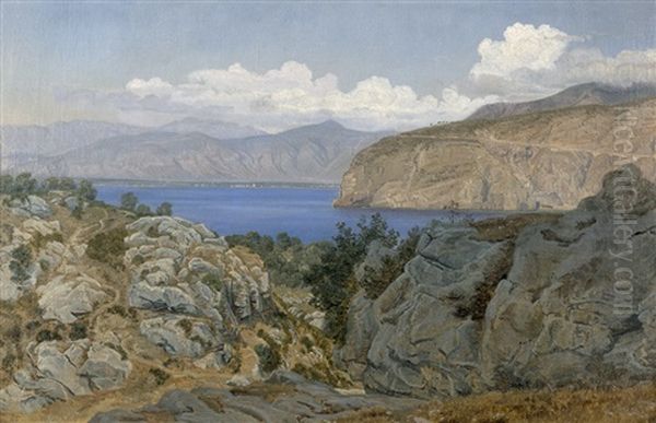 Bucht Von Capri Oil Painting by Janus Andreas Bartholin La Cour