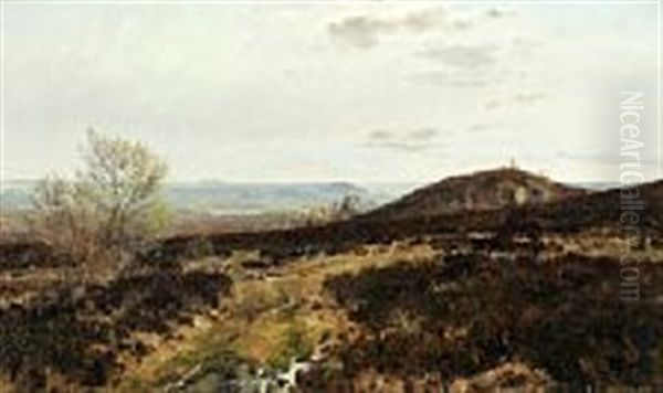 Paa Heden Ved Himmelbjerget Oil Painting by Janus Andreas Bartholin La Cour