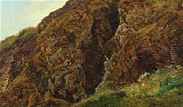 Bjergskraent, Zermatt Oil Painting by Janus Andreas Bartholin La Cour